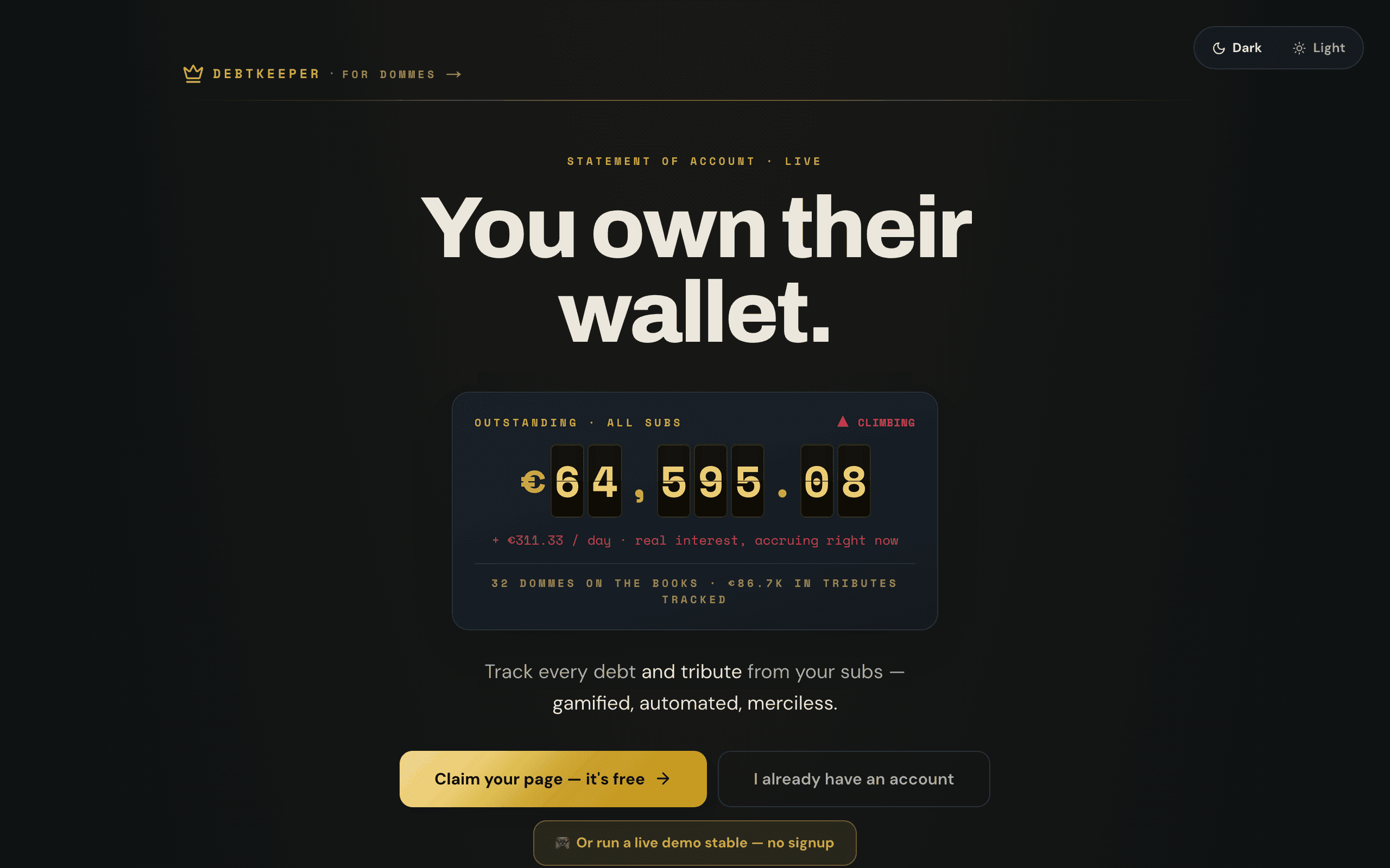DebtKeeper — live site